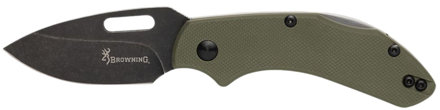 Browning 3220504 Hidden Hollow EDC 2.25" D2 Steel Folding Knife OD Green - Browning