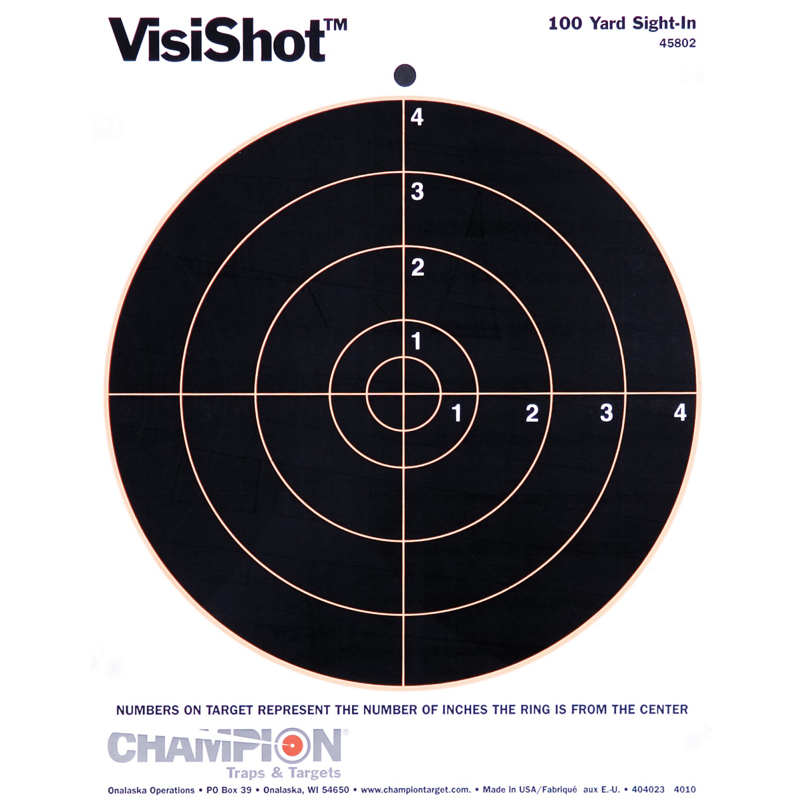 Buy Champion Targets 45802 VisiShot 8 in Bullseye Target 10 Pack online