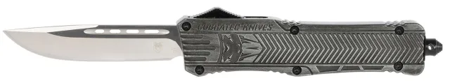 CobraTec LSWCTK1LDNS CTK-1 Large 3.75" OTF D2 Steel Knife Stonewashed - CobraTec Knives