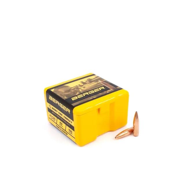 Berger Match Grade Target Bullets 22 Cal 69gr BoatTail 100/ct - Berger Bullets