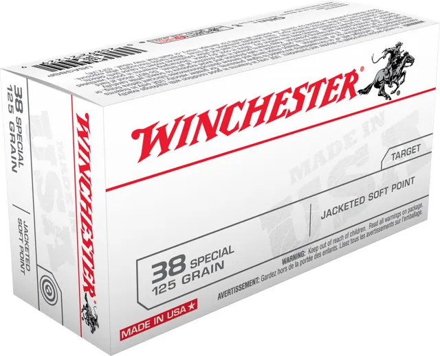 Winchester Ammo USA38SP USA Target 38 Special 125 gr Jacketed Soft Point (JSP) 50 Per Box/ 10 Cs