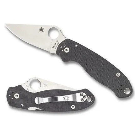 Buy Spyderco C223GPDGY Para 3 Satin 3" Plain Edge Dark Gray G-10 Maxamet Blade online