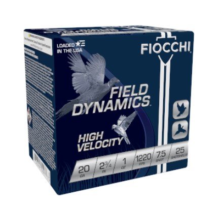 Fiocchi Hi Velocity 20 Gauge 2.75in #7.5 25 Round Box Ammo (20HV75) - Fiocchi - 20 Gauge