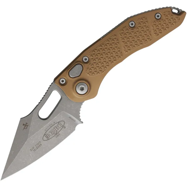 Microtech Stitch 169-10APBN 3.75 In SE Standard APOC Brown Alu Handle