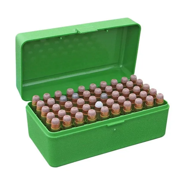 MTM Case-Gard R-50 Series 50 Rounds Large Diameter Medium Rifle Ammunition Box Polypropylene Green RMLD-50-10 - MTM Case-Gard - 270 WSM