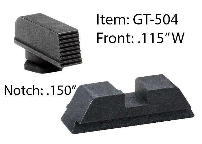 AmeriGlo Defoor GT504 Tactical Sight Set Serrated Front Glock 17 19 - AMER