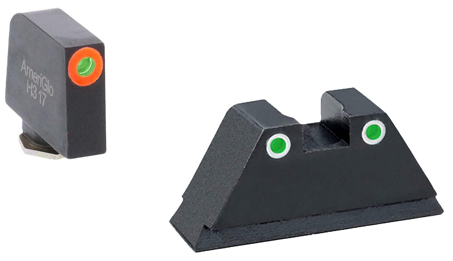 AmeriGlo GL331 Optic Compatible Sight Set for Glock XL Tall Green... - AMER