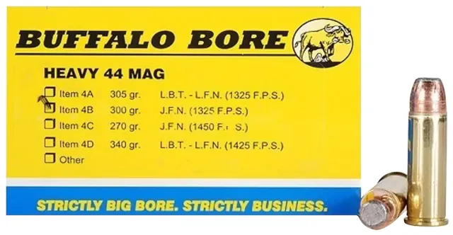 Buffalo Bore 4B20 44 Rem Mag 300gr SJFP Ammo 20 Rounds