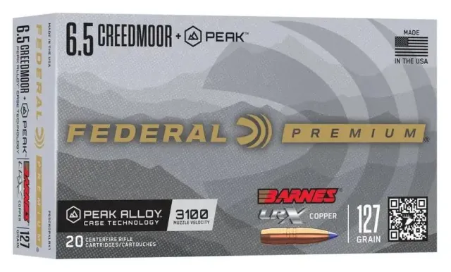 FEDERAL PREMIUM 6.5 CREEDMOOR+PEAK 127GR BARNES LRX COPPER (20)
