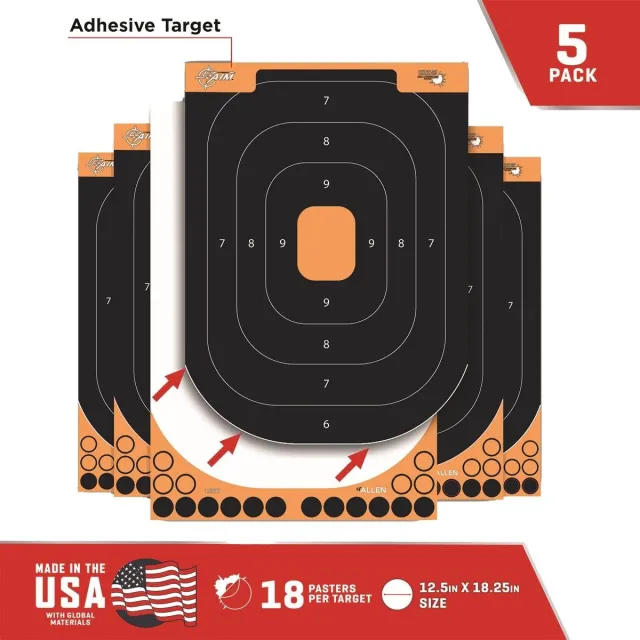 Allen EZ Aim Splash Reactive Handgun Trainer Target 12.5" x 18.5" 5 Pack - The Allen Company, Inc.