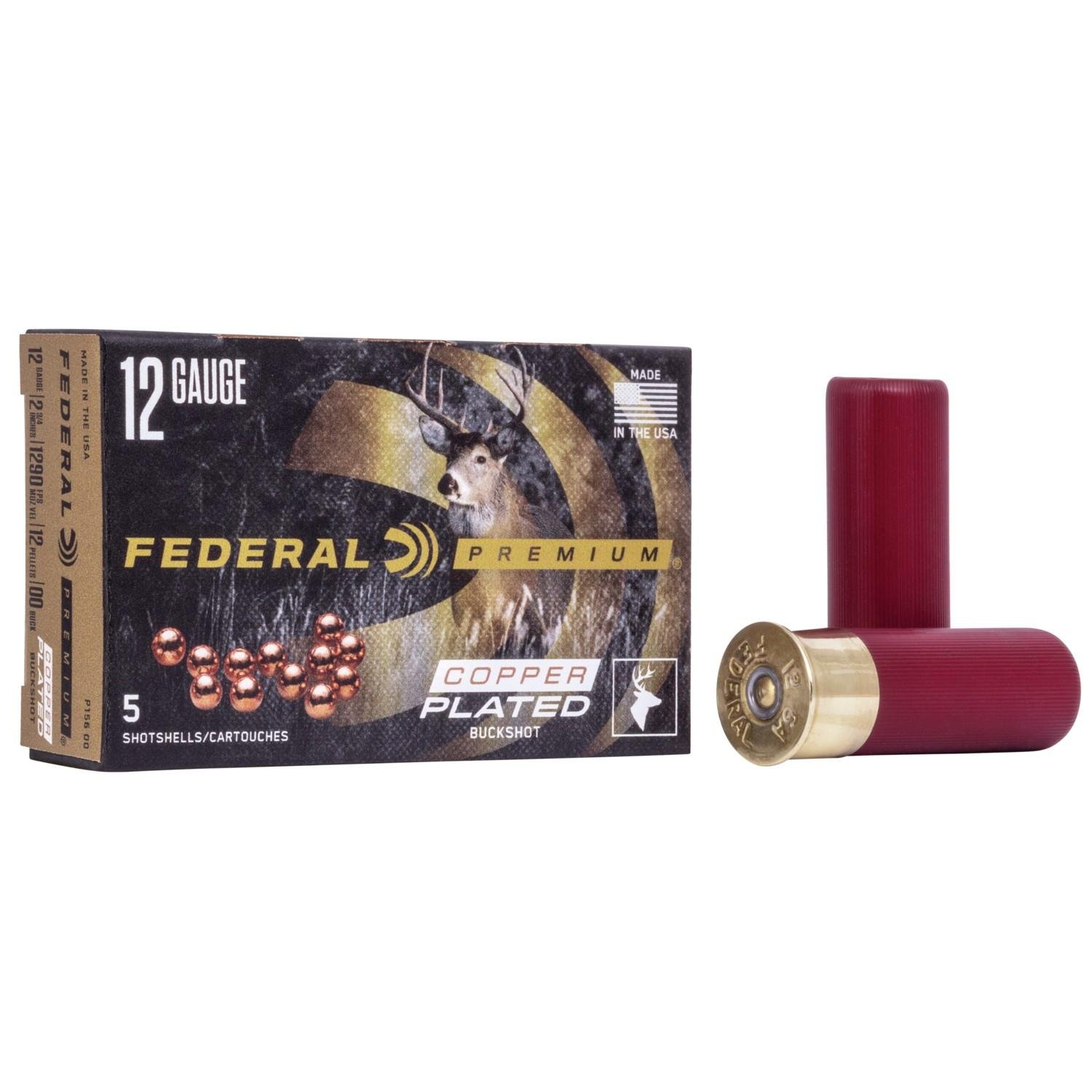 Federal P15600 12 Gauge 2.75 in 00 Buckshot 5 Rounds per Box - Federal Premium Ammunition - 12 Gauge