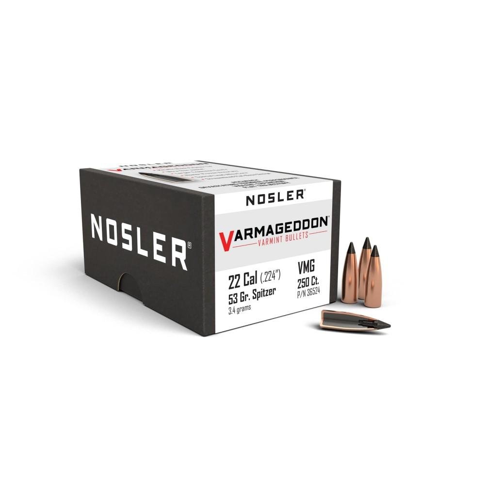 Nosler Varmageddon 36524 .22 Caliber 53gr FB-Tipped Bullets 250 Count - Nosler - 22 CALIBER