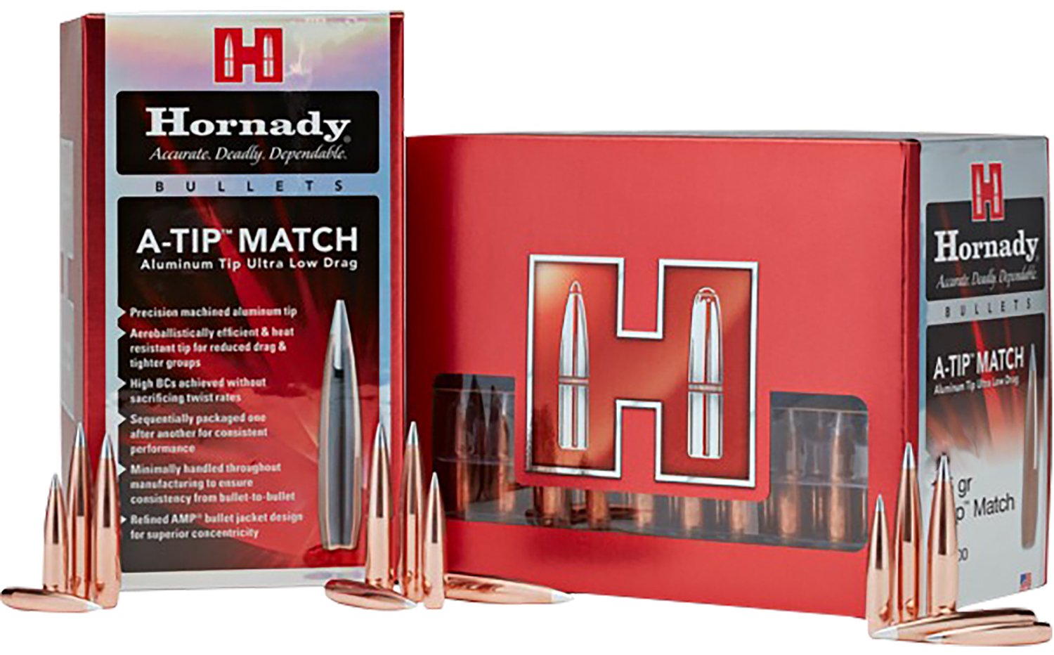 Hornady 2562 25Cal .257 138gr A-Tip Match Bullets 100/Box - Hornady - .257