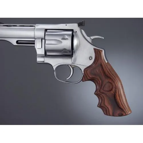 Hogue 58531 Dan Wesson Large Frame - Checkered - ROSE LAMINATE - No Finger Grooves and Stripe Cap - Hogue
