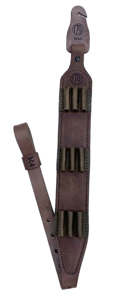 1791 HNTASLRBRWA Ammo Sling 32"-37" Oiled Brown Leather 9 Shells - 1791 Gunleather