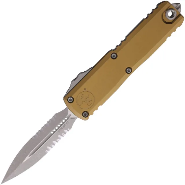 Microtech UTX-85 G4 3.1 In D/E PS Apocalyptic Tan Alu Handle - MICROTECH for sale at Iron and Lace
