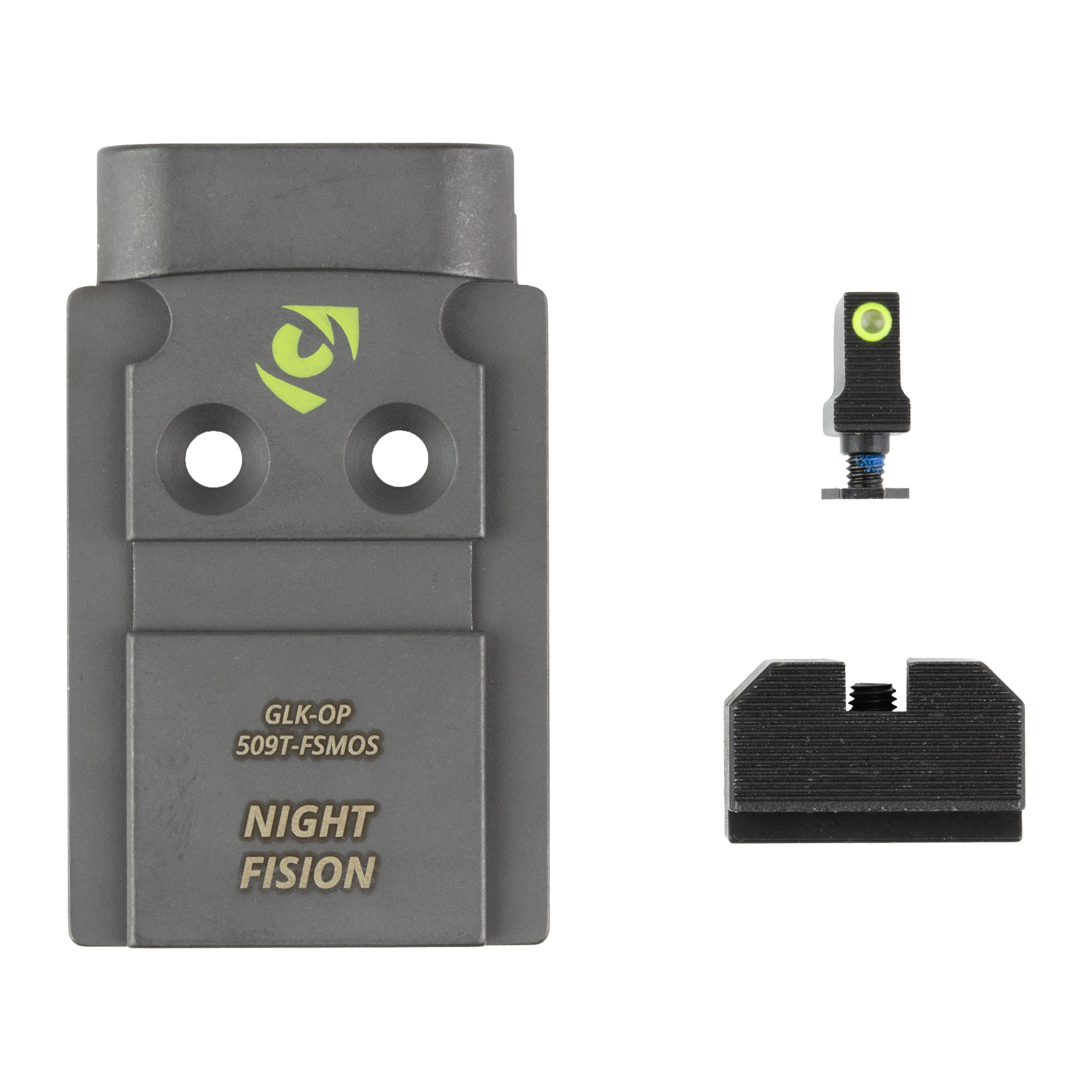 Night Fision Optic Plate Backup Sight Combo Yellow Front - Night Fision