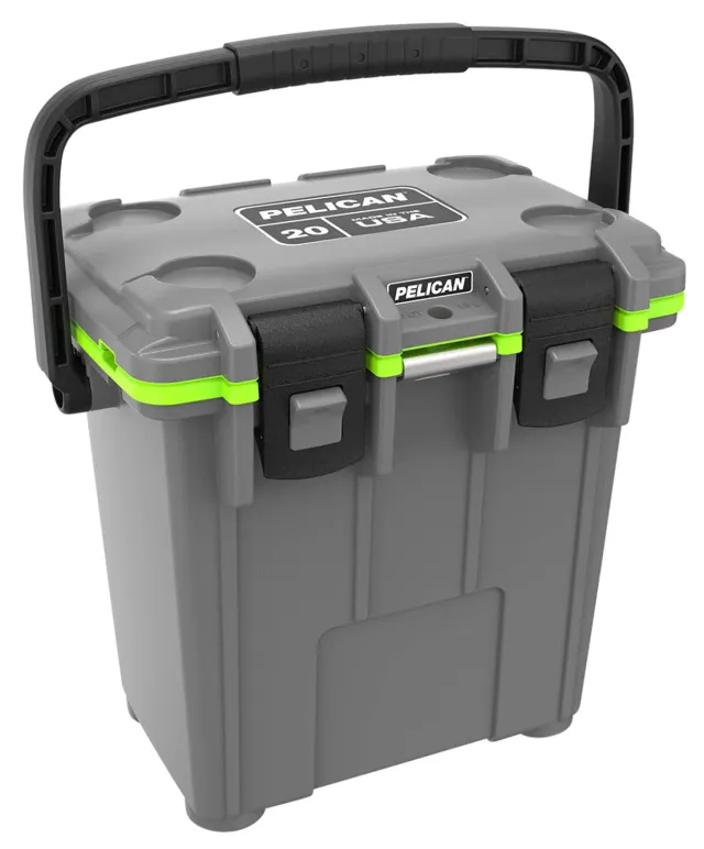 Buy Pelican 20Q-1-DKGRYEGRN 20QT Elite Cooler Gray/Green Polypropylene online