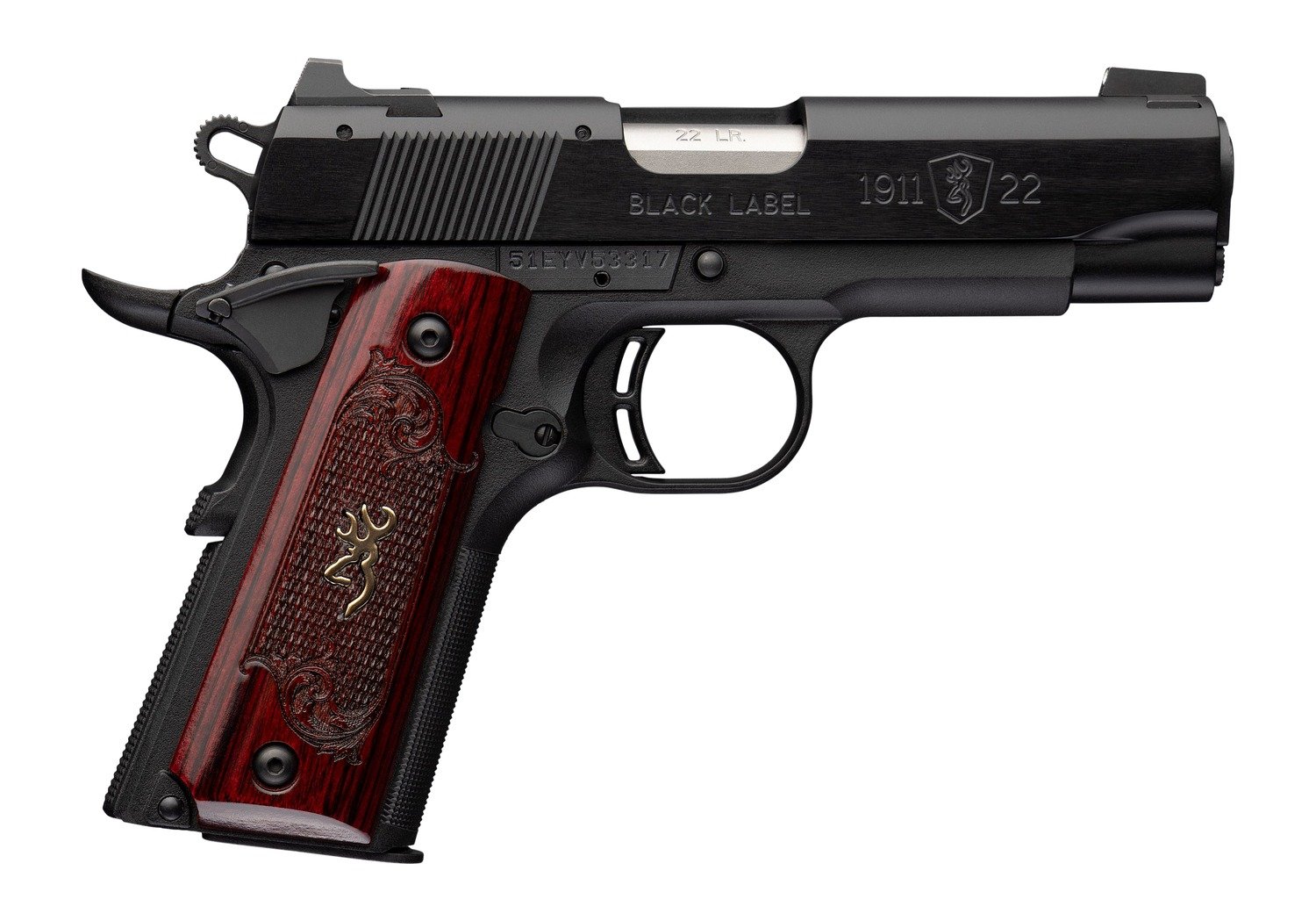 Browning 051070490 1911-22 Medallion Comp 22 LR 3.63" Matte Black Anodized Semi-Auto Pistol - Browning - .22 LR