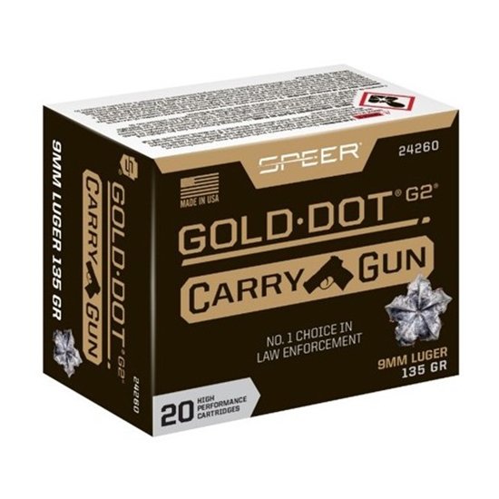 Buy Speer 24260 Gold Dot Carry Gun 9mmLuger 135gr Hollow Point 20 Per Box/10 online