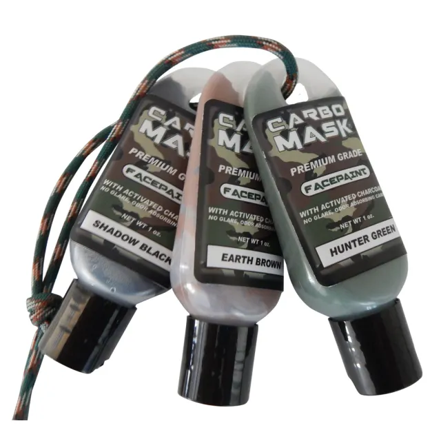 Carbomask 310134 Face Paint Black Green Brown 1oz 3 Pack Water-Based - Carbomask