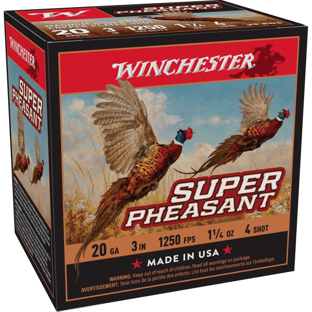 Winchester Ammo X203PH4 Super Pheasant Magnum High Brass 20 Gauge 3" 1 1/4 oz 1250 fps 4 Shot 25 Bx/10 Cs - Winchester - 20 Gauge