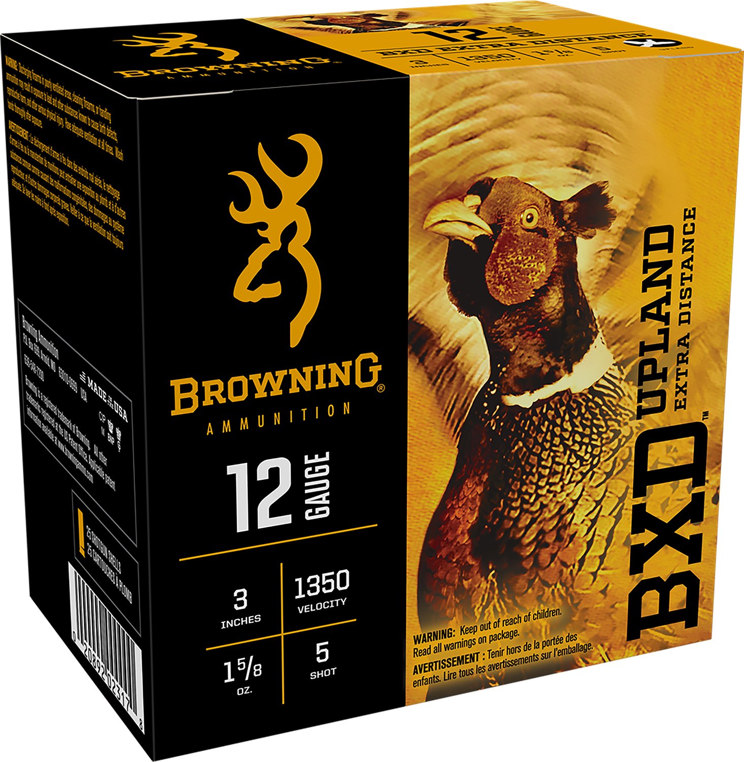 Browning BXD Upland 12 Gauge 3" 1 5/8 oz 1350 fps 5 Shot - Browning - 12 Gauge