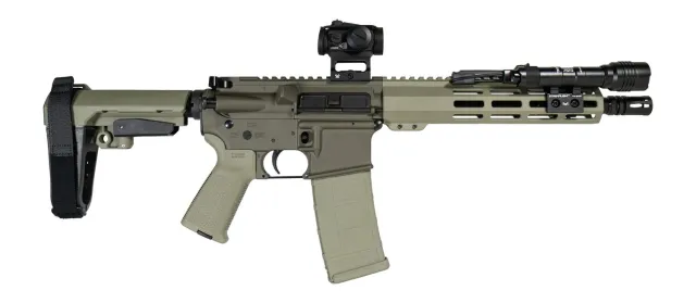 Shark Coast Tactical SCC06803KG300-P Knoll Grass Bundle 300 Blackout 30+1 10" Threaded Barrel, 2-Tone Green Cerakote Aluminum Receiver w/Picatinny Rail, M-LOK Handguard, OD Green Polymer Brace & Grip,