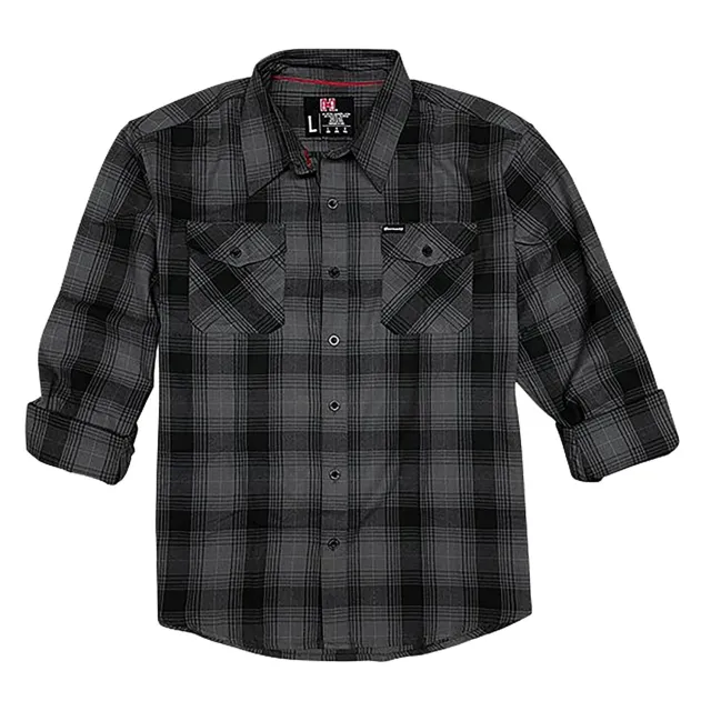 Buy Hornady 32223 Flannel Shirt Large Gray/Black Cotton/Polyester Relaxed Fit online