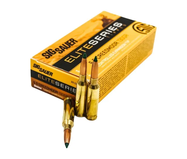 Sig Sauer E65CMTH120 Elite Hunter Tipped 6.5 Creedmoor 130 gr 2850 fps Controlled Expansion Tip (CET) 20 Bx - Sig Sauer - 6.5 CREEDMOOR