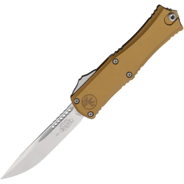 Microtech Hera II Mini 2.96 In Single Edge Stonewash Tan Aluminum Handle - MICROTECH