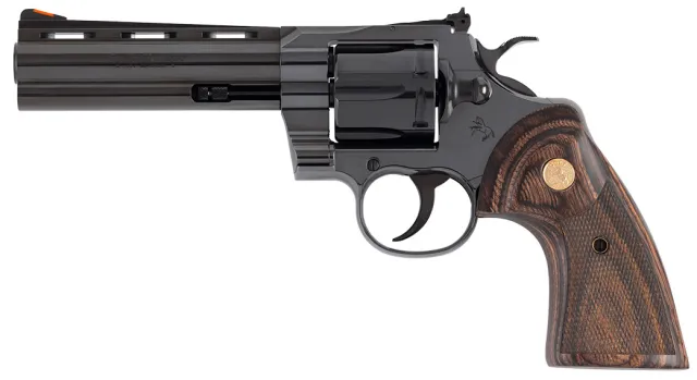 CLT PYTHON 357MAG 5 BLUED WOOD GOLD GRIP