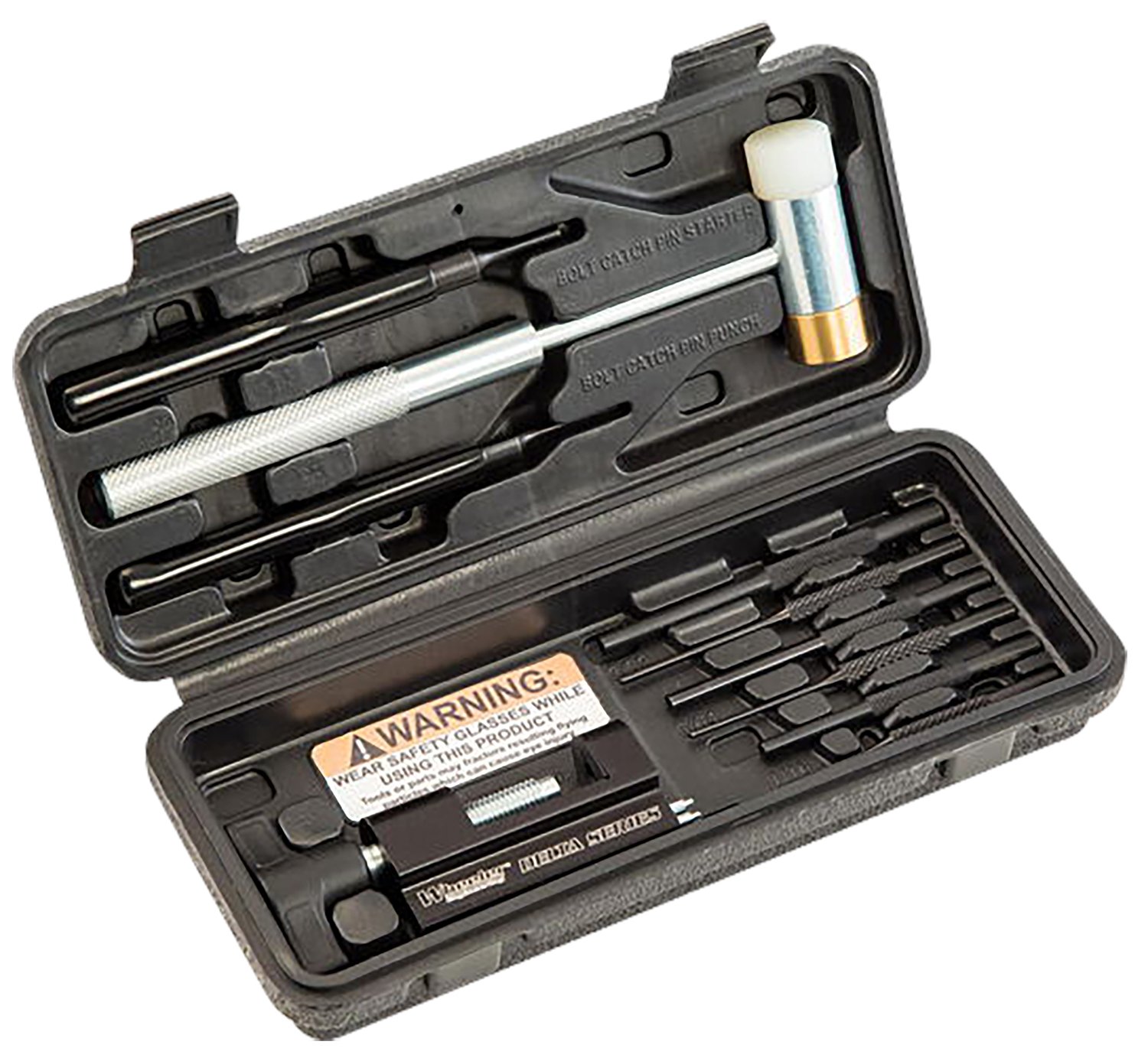 Wheeler 952636 AR15 Roll Pin Punch Set Black Steel 6 Punches 2 Hammer - Wheeler