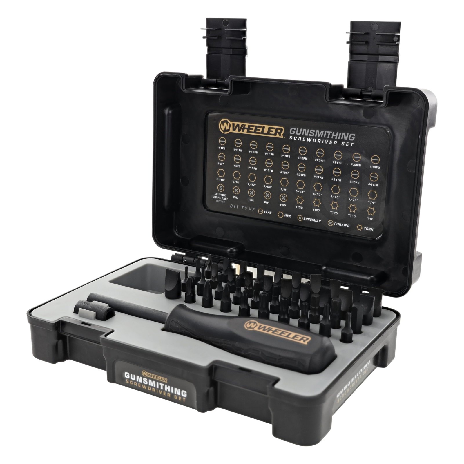Wheeler 43-Piece Gunsmithing Screwdriver Set, Black, Rust-Resistant, Comfort Grip, Organized Case - Wheeler