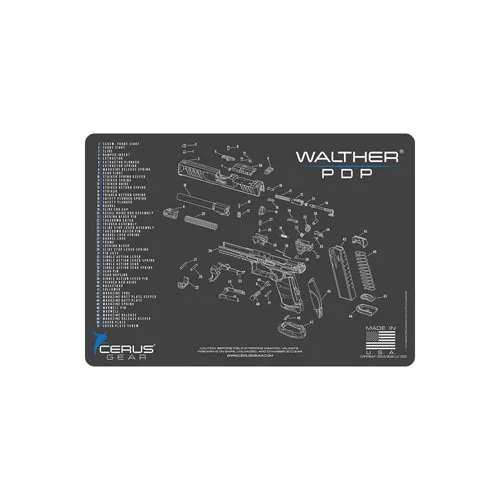 Cerus Gear HM-WAL-PDP-SCH-GRY Handgun Mat 17 In Charcoal Gray