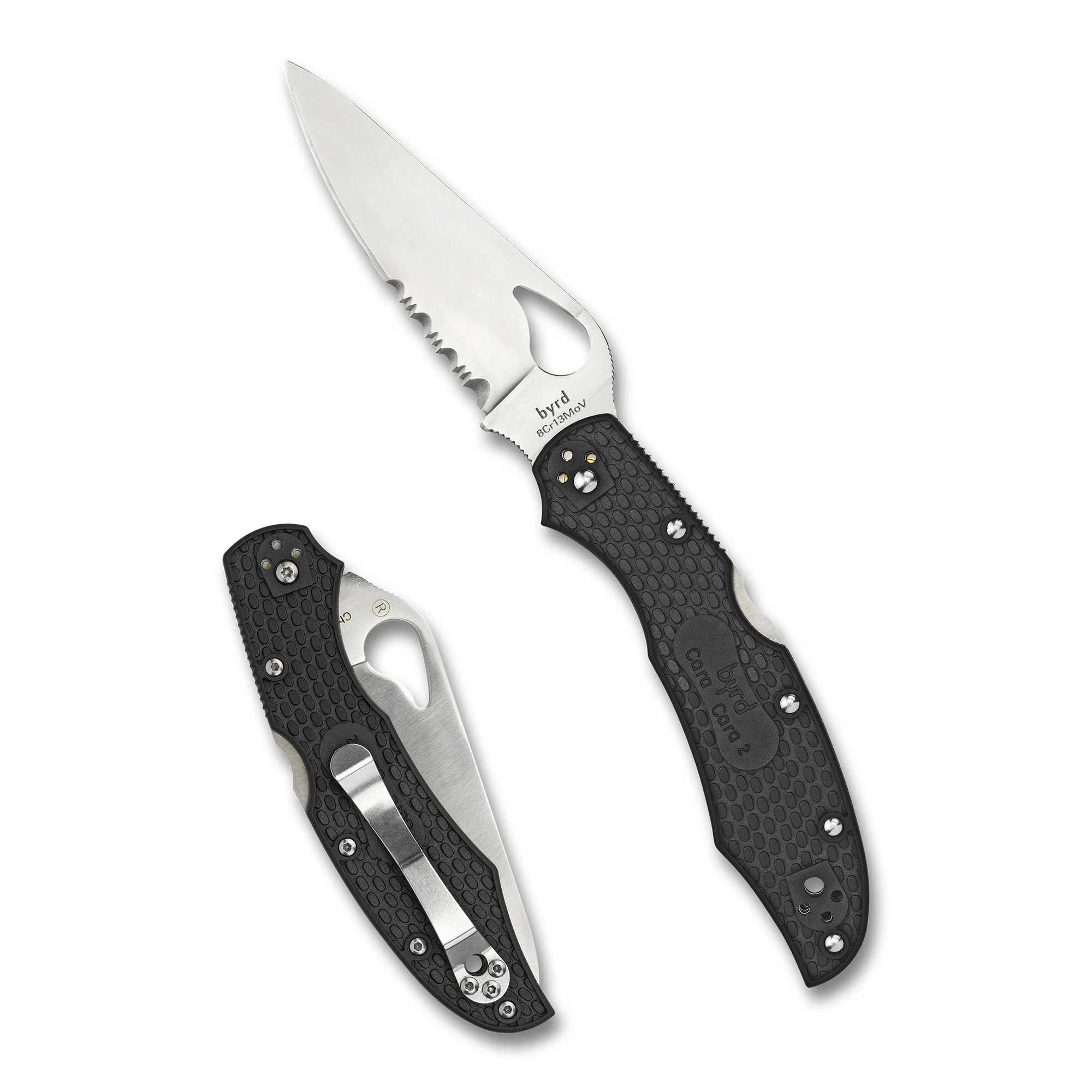 Buy Spyderco BY03PSBK2 Byrd Cara Cara 2 3.75" Part Serrated FRN Handle online