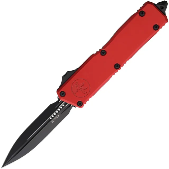 Microtech Scarab II G3 3.97 In D/E Black Red ALU Handle - MICROTECH for sale at Iron and Lace