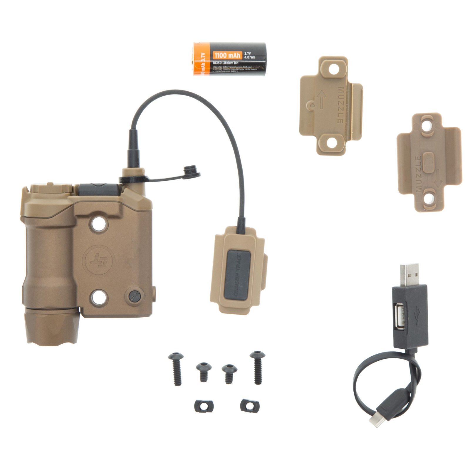 Crimson Trace Rail Master Pro Tan Green Laser White Light 0.50" AT 50 FT - Crimson Trace - 0.50" AT 50 FT