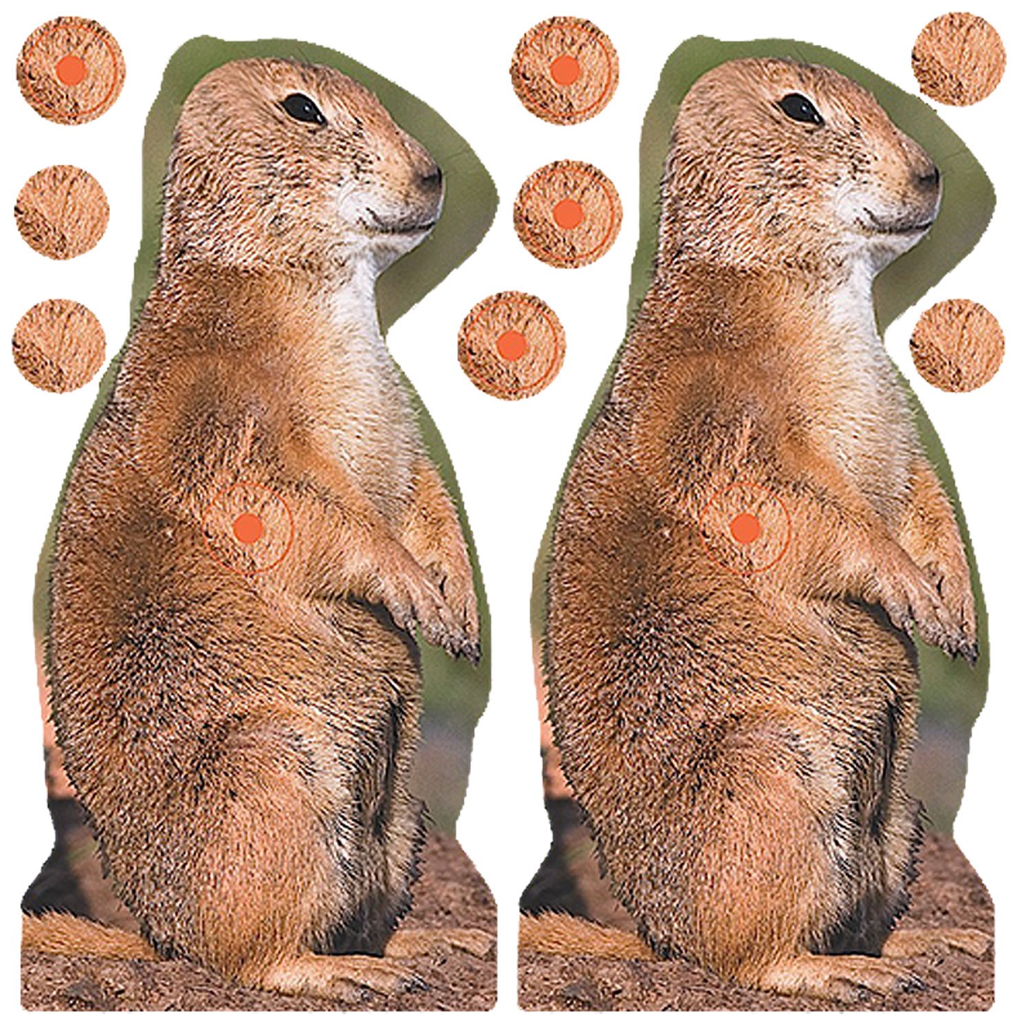 Birchwood Casey 34786 Prairie Chuck 8 in Self-Adhesive Target 12 Pack - Birchwood Casey - 8"