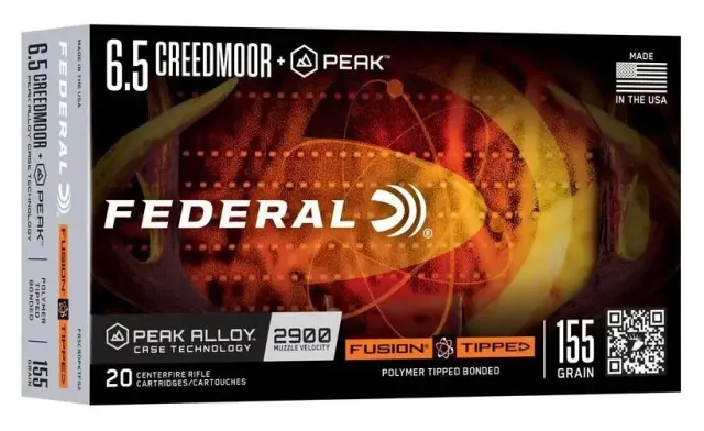 Federal Fusion Tipped 6.5 Creedmoor +Peak 155gr 20 Rounds
