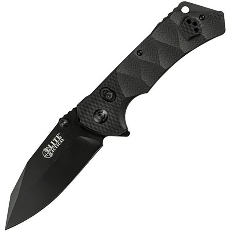 Master Cutlery Elite Tactical Folding Knife 3.5in Blade Black - Master Cutlery