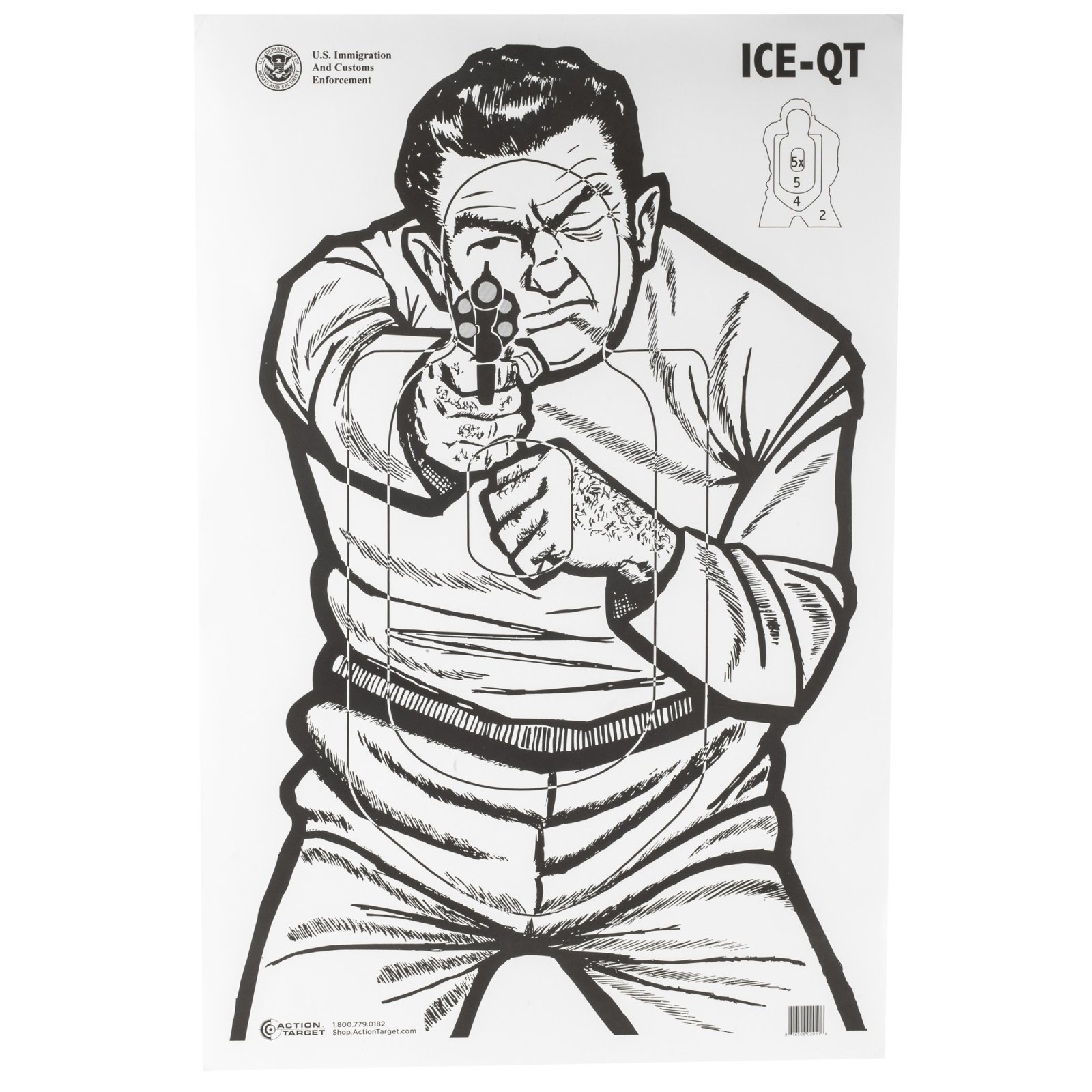 Action Target ICEQT2009100 17.5"x23" Paper Target 100 Pack Black/White - Action Target