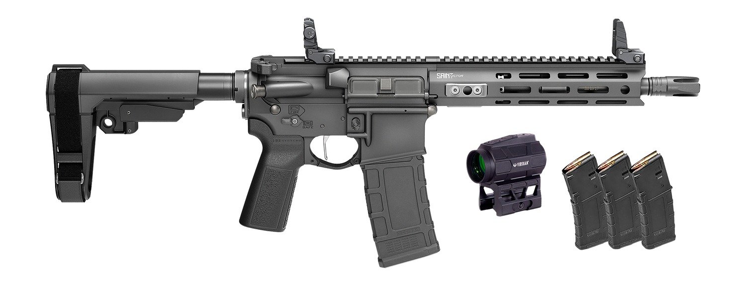SPG STV995300BLCV2SBAPAC SBA3 300 BLK 9.5 In 10+1 Black - SPG - .300 BLK