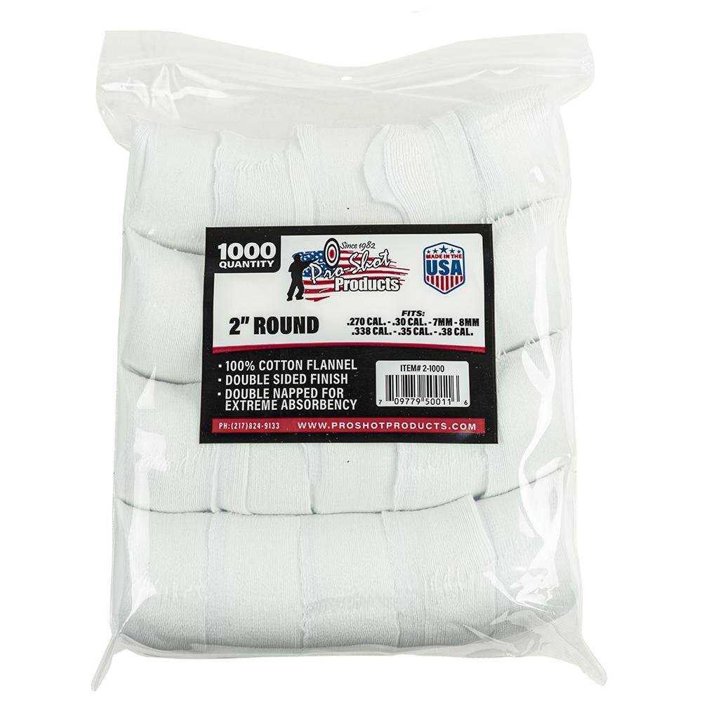 Pro-Shot Products 2-1000 2in Round Patches .270-.38 Cal 1000 Count - Pro-Shot Products - .270 to .38