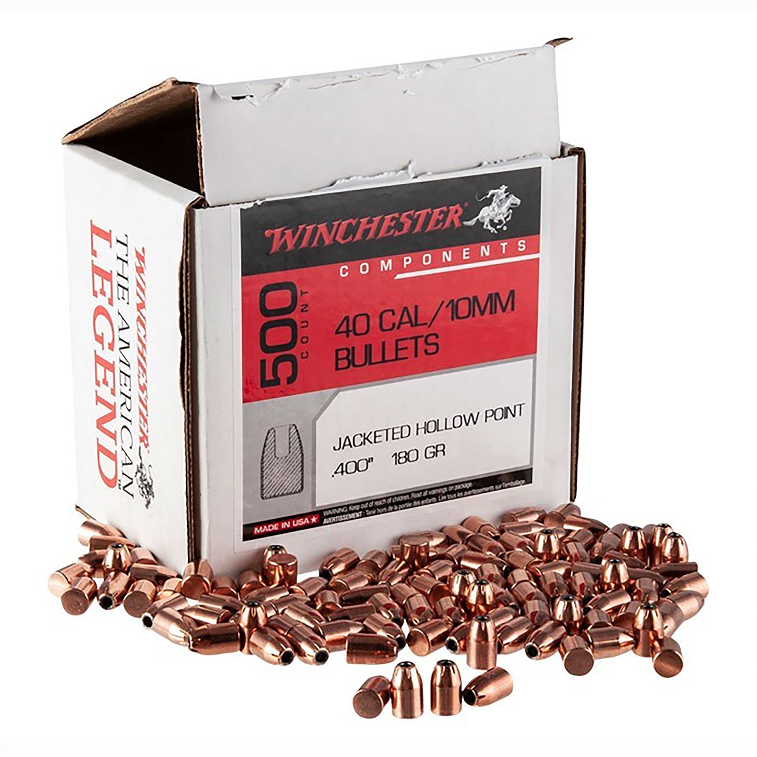 Winchester .40/10mm Caliber 180gr JHP Bullets - 500 Per Box - Winchester - .400