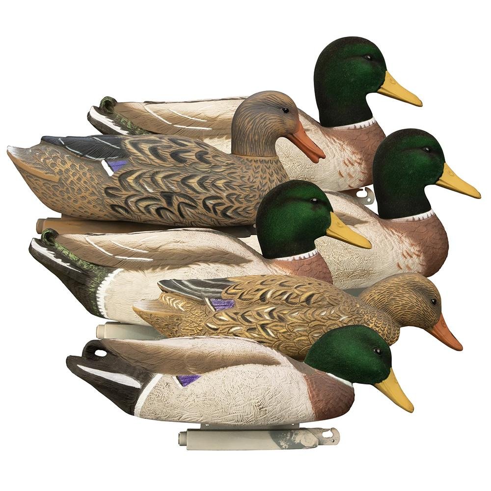 Hidgon Magnum Mallard Foam Filled Flocked Heads Duck Decoys 6/ct with Slot Bag - Higdon Outdoors