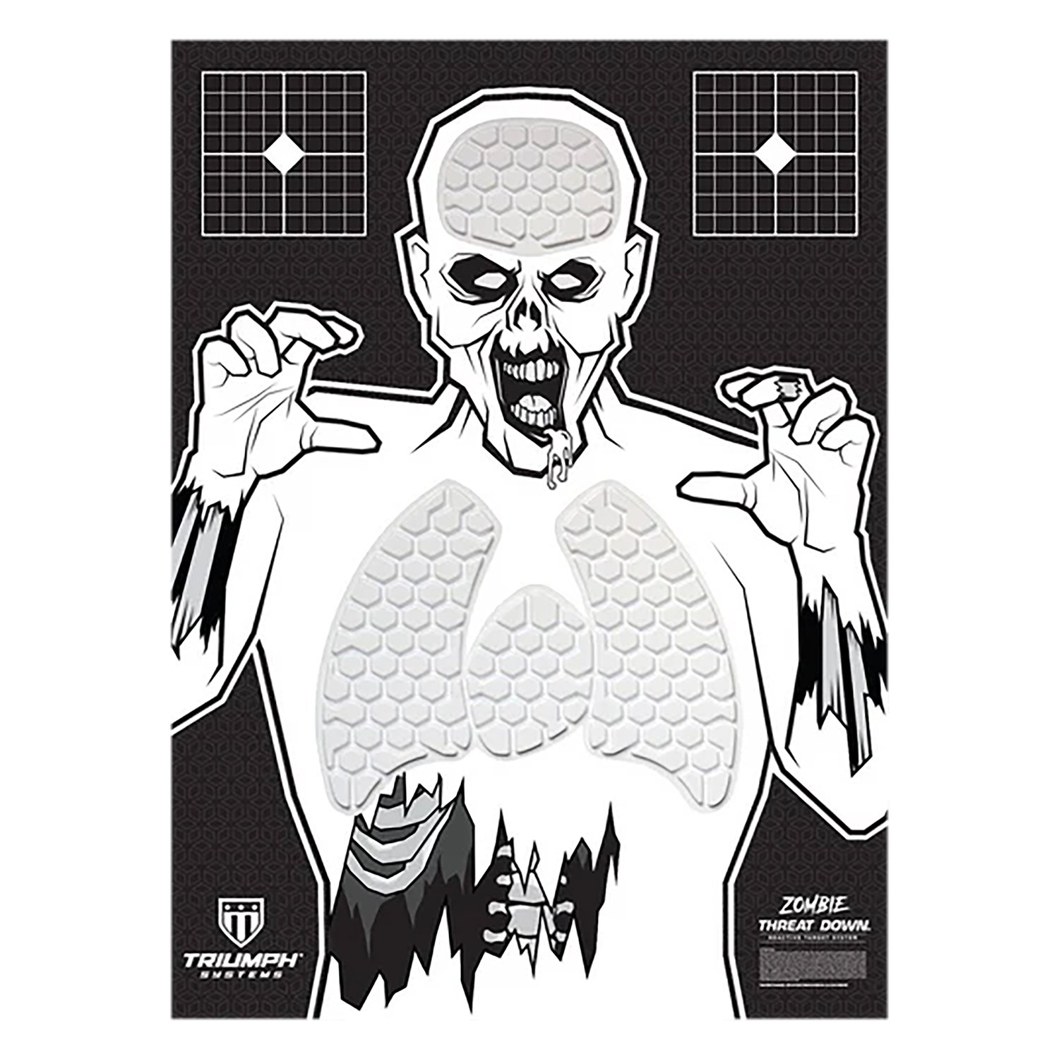 Triumph Systems 031513001 Threat Down Reactive Splatter Target Zombie Hanging Paper 30"H x 22"W - Triumph Systems