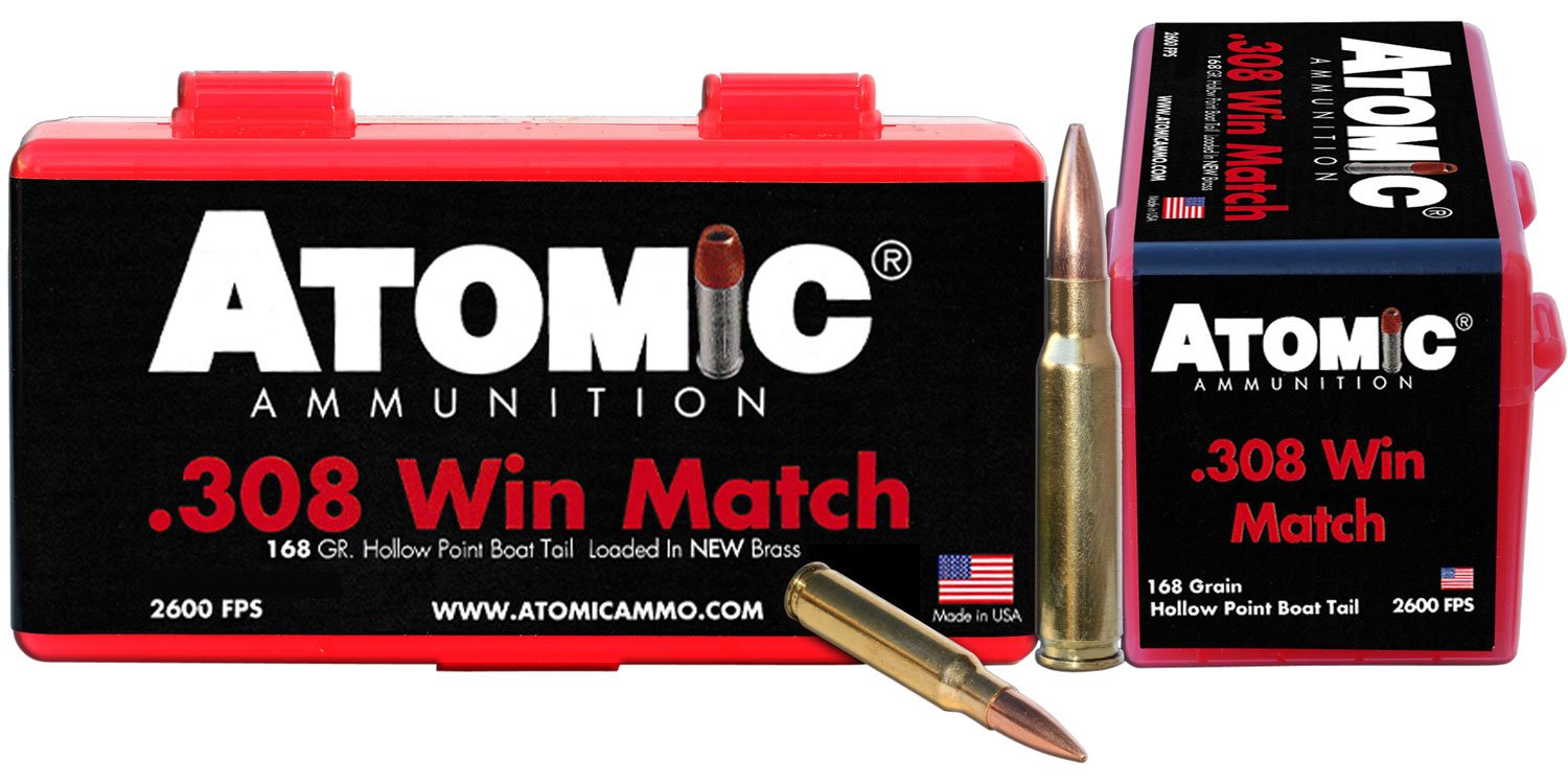 Atomic Ammunition 00426 Rifle Match 308Win 168gr Hollow Point Boat Tail ... - Atomic Ammunition - 308 Win