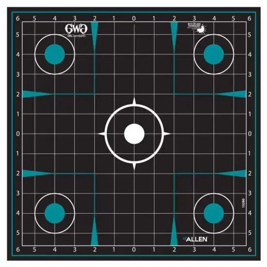 Allen Girls Guns Self-Adhesive Target Black Teal 12x12 5 Pack - Allen Company