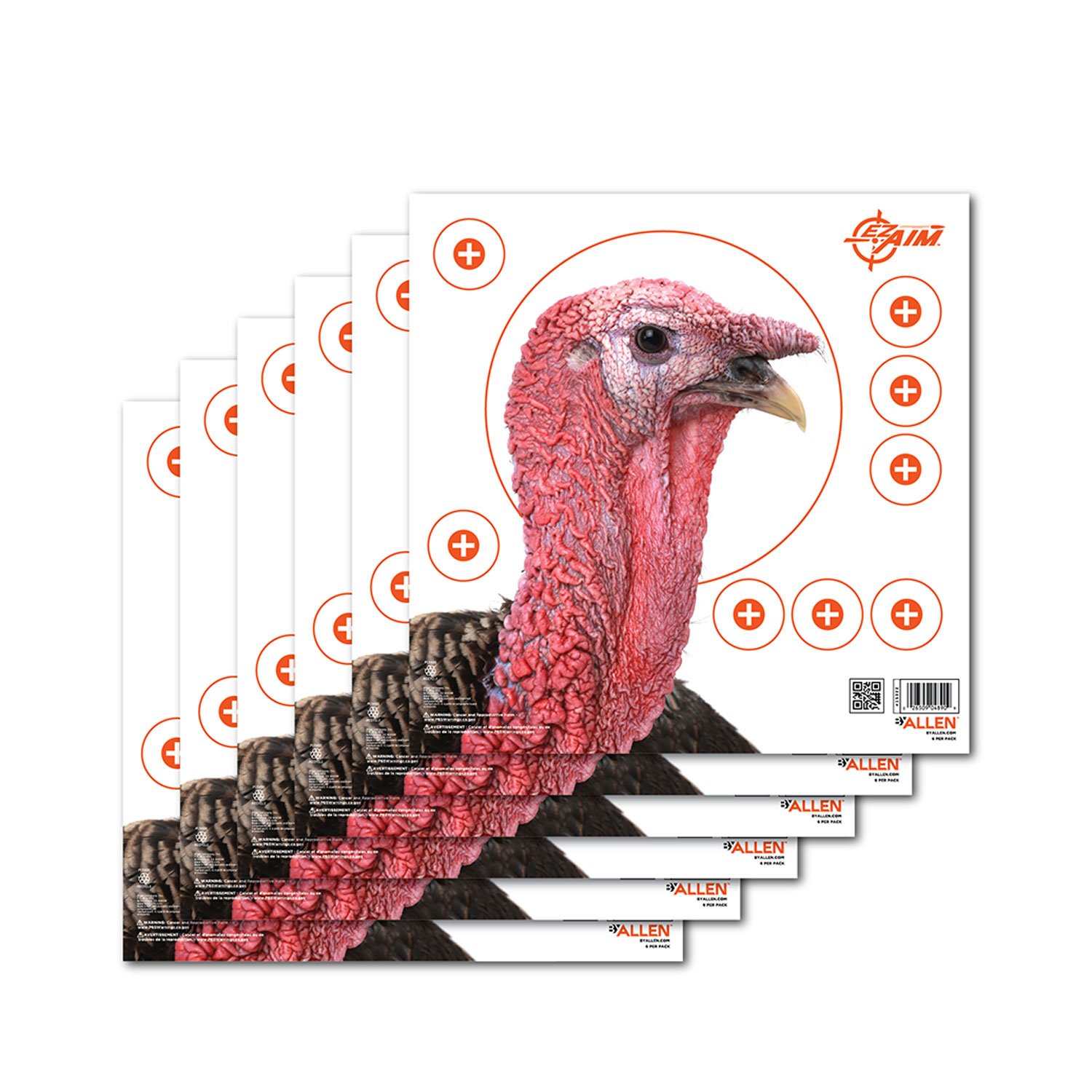 Allen EZ Aim Patterning Turkey Target 12x12 - 6 Pack - Allen Company